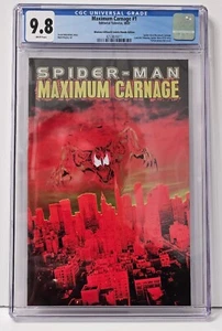 CGC 9.8 Spider-Man Maximum Carnage #1 Edición Lámina Mexicana El Quinto Mundo 2022 - Imagen 1 de 4