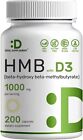 Ultra Strength HMB Supplements 1000Mg per Serving, 200 Capsules | Third Party Te
