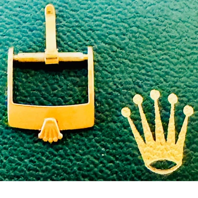 Fivela de logotipo genuína ROLEX vintage amarelo 18K sólido 14mm, ROLEXSA 750 SWISS - Imagem 1 de 4