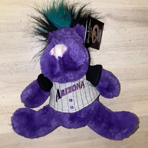 Vintage ARIZONA DIAMONDBACKS MLB Plush Hippie Bear With Baseballl Nose Cover