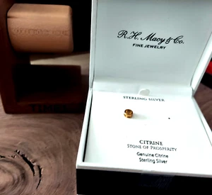 Citrine Bezel Stud Single Earring(1-1/8 Ct.) in 14k Gold-Plated Sterling Silver - Picture 1 of 6