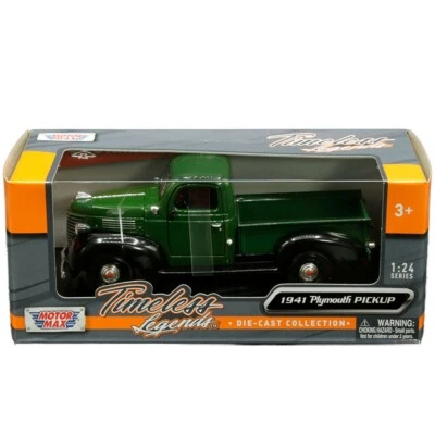 Camioneta pickup 1/24 MotorMax 1941 Plymouth modelo diecast coche verde 73278 Foto 1 de 2