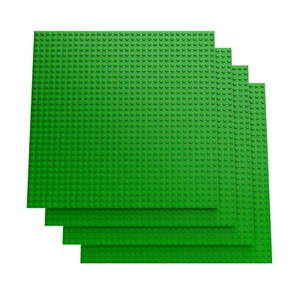 Minizfigs Classic 10" x 10" 2-Sided Toy Building Brick Plate - 4 PCS (Green) - Picture 1 of 6