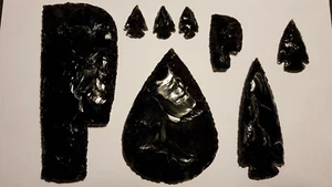 Steinzeit Set (Replika) Obsidian ossidiana obsidienne obsidiana flint knapping - Bild 1 von 5