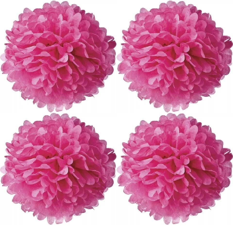 Pompones de papel de seda flores boda fiesta hágalo usted mismo decoración (paquete de 4) Foto 1 de 1