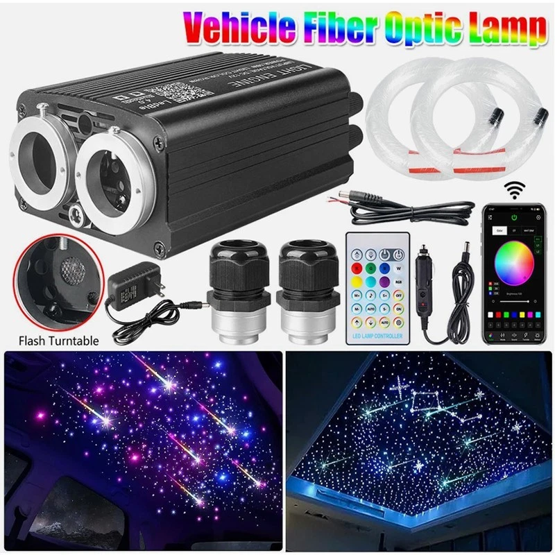 600pcs*3m 32W Fiber Optic Star Light Headliner Kit for Car Home Twinkle Meteor - Image 1 of 4