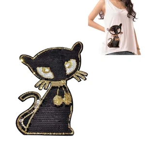 Perlenstickstätte Patch Taschen Katzenpatch Schöner Kleiderpatch - Zdjęcie 1 z 11