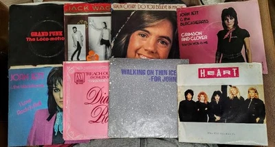 Lot 8 Top Pop 45 RPM-Heart,Ross,Grand Funk,Jett,Ono,Cassidy,Wagner Foto 1 de 4