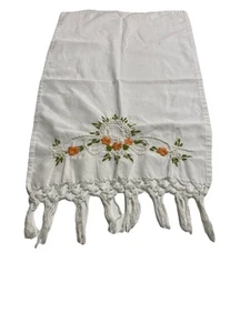 De colección. Bufanda de mesa blanca bordada 16X25 - Imagen 1 de 2