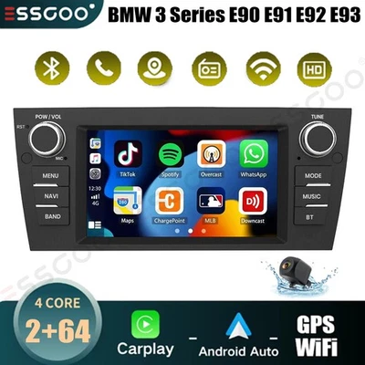 Radio estéreo de coche 2+64 GB 7" para BMW Serie 3 E90 E91 E92 E93 WiFi GPS CarPlay BT Foto 1 de 4