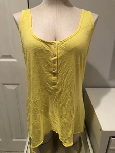 Old Navy gelbes Damen-Tanktop mit Knopfleiste Größe Large - Bild 1 von 3