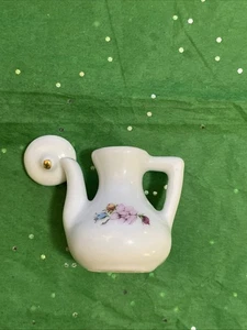 "Mini juego de té de porcelana vintage jarra rosas mango con borde dorado 2,25""" - Imagen 1 de 6