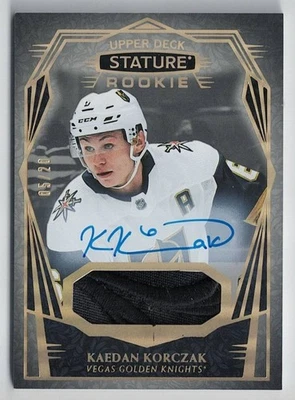 2022-23 Upper Deck Stature Rookie Design Variant Auto Patch Kaedan Korczak 05/20 - Image 1 of 2