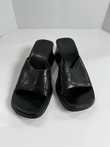 Vintage 90’s Y2K Nine West Chunky Leather Slide Sandal Mules Platforms Size 8.5 - Bild 1 von 11