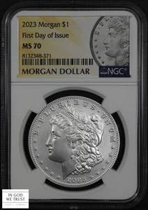 2023 Morgan Silver Dollar $1 First Day of Issue FDOI NGC MS 70 - Picture 1 of 5