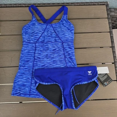 TYR Regata Emma Feminina Veludo Azul Sonoma Alça Fina com Hipkini Tamanho P NOVA Amostra - Imagem 1 de 4