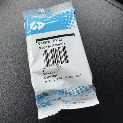 Cartucho de tinta tricolor original HP 22 (C9352A) tinta de impresora sellada sin caja Foto 1 de 4