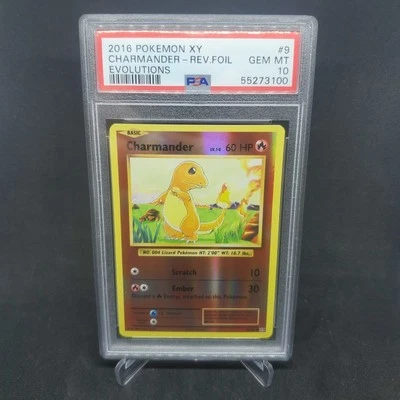 2016 Pokemon XY Evolutions Charmander Reverse Foil #9 PSA 10 Gem Mint Card 9/108 - Image 1 of 4