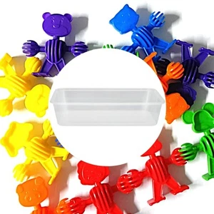 Teachables Bristle Blocks Interlocking Animals 12 pcs 2 x 6 Colours in Container - Picture 1 of 2