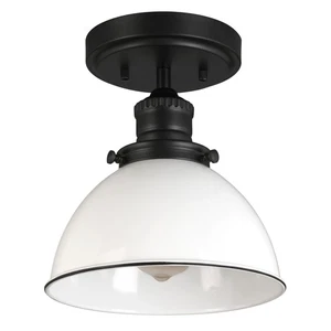Design House 588319 Savannah 8"W Semi-Flush Ceiling Fixture - Black - Picture 1 of 12
