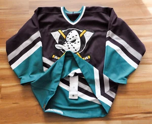 Anaheim Mighty Ducks CCM Jersey Center Ice Authentic Blank Fight Strap Men sz 48 - Picture 1 of 14