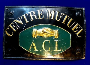 Plaque ancienne CENTRE MUTUEL A.C.L. Métal, peinture. 22 x 34 cm - Foto 1 di 1
