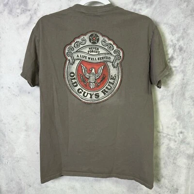 Винтажная мужская футболка Old Guys Rule средний размер Y2K короткий рукав  - Изображение 1 из 4