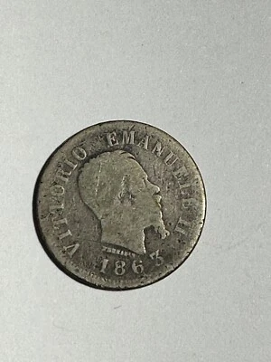 1863 Italy Mint N BN 50 Centesimi - Vittorio Emanuele II Silver (.835) - Image 1 of 3