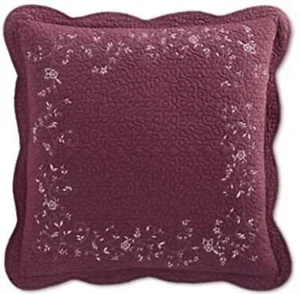 Martha Stewart Stenciled Leaves Euro Sham, Burgundy ๐ - Picture 1 of 4