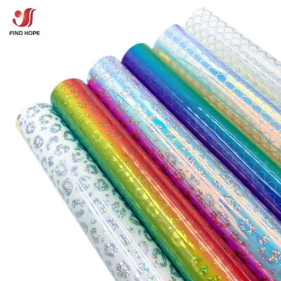 Holographic Rainbow Mermaid Pattern Adhesive Craft Vinyl for Bottle Glass Decor - Image 1 of 4