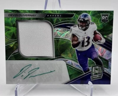 2020 Spectra Devin Duvernay RPA Rookie Patch Autograph Auto Green Scope /50 - Image 1 of 2