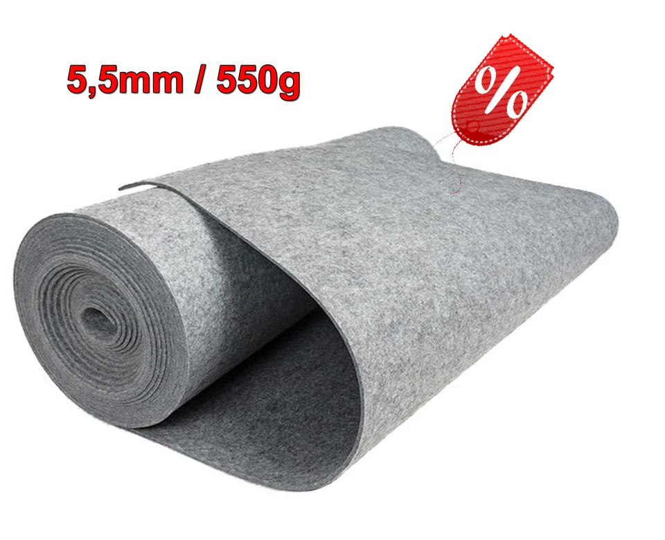 Filz 5,5mm Grau PRO Stabilisierter Filzstoff Stark 100x150cm meterware Bastelfil - Bild 1 von 1