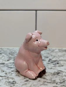 Country Farm Pig ceramic Pottery Sitting Piggy Refrigerator Deodorizer Container - Picture 1 of 9