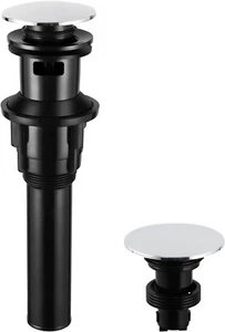 Bathroom Faucet Lavatory Vessel Sink Pop Up Drain Stopper with Overflow Chrome - Picture 1 of 16