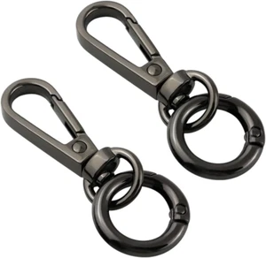 Swivel Snap Hooks with Key Rings, Double Opening Metal Swivel Lobster Claw Clasp - Picture 1 of 12
