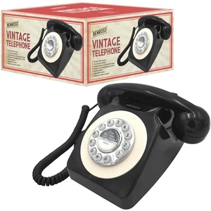 Benross Vintage Style Retro Shabby Retro Telephone Ideal For Home/Office - Black