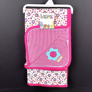Lamaze Two-Sided 28" x 34" Pink Floral Receiving Blanket - NWT - Picture 1 of 4