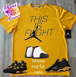 Camiseta Air Jordan Retro 4 12 13 Para Hombre Talla Grande Jumpman Vuelo Taxi Amarillo 2013 - Imagen 1 de 8