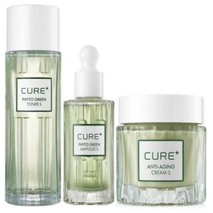 CURE+ Aloe Vera Phyto Green Toner S 130ml, Ampoule 50ml, Anti-aging Cream 50g - Picture 1 of 12