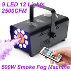 500W Smoke Fog Machine Stage Dj Light Smoke Fogger Party Effect 9 Rgb Led Remote