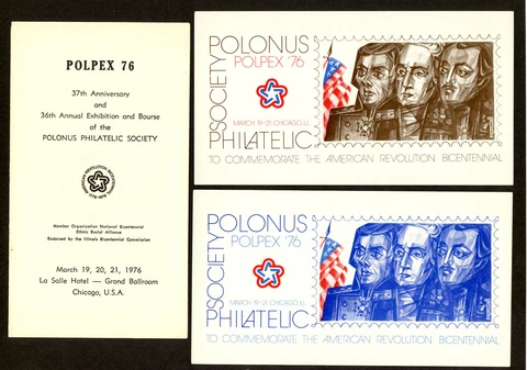 POLPEX 1976 US Bicentennial, imperf. MNH (SS76) Cover