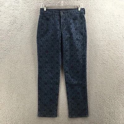 NYDJ Printed Ankle Jeans Womens 6 (actual 30x28) Blue Denim High Rise Zip Fly - Image 1 of 4