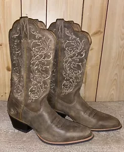 Botas vaqueras occidentales Twisted X para mujer talla 10B marrón cuero con costura WWT0025 - Imagen 1 de 8