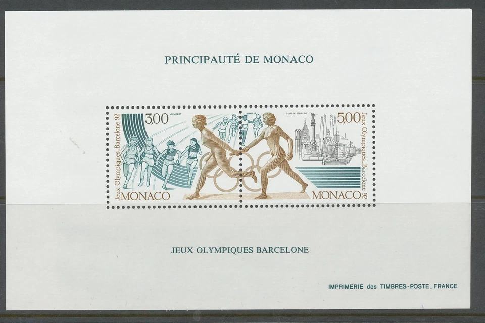 Juegos Olímpicos de Mónaco 1991 - buena hoja especial muy fina MNH. Catálogo valor 170€ Foto 1 de 1