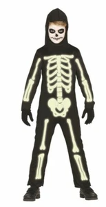 Fiestas Guirca Glow In The Dark Skeleton Childrens Fancy Dress Costume Age 3-4 - Picture 1 of 2