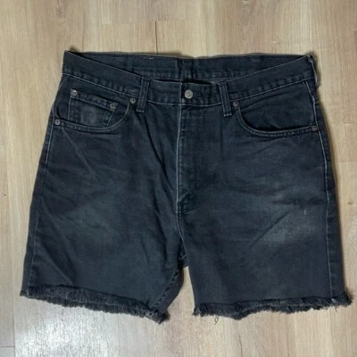 Vintage Levi's 512 Black Denim Jean Shorts. Size 36 waist. Good used condition. - Image 1 of 4