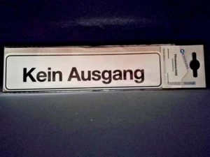 Hinweisschild Türschild " Kein Ausgang " - Plastik selbstklebend 20 x 4,8 cm - Picture 1 of 1