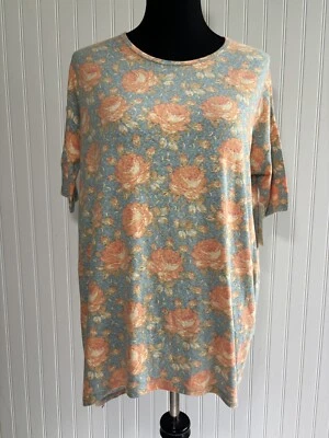 Camisa túnica LuLaRoe Irma rosas mujer talla XXS naranja verde azul nueva Foto 1 de 4