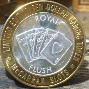 Las Vegas McCarran Slots Limited Edition $10 Gaming Token .6 OZ .999 Silver DMPL - Picture 1 of 4