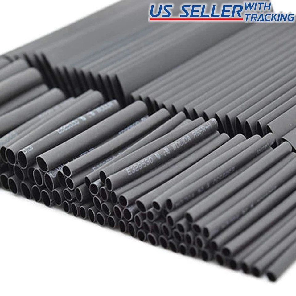 JacobsParts 7 Sizes 2:1 Heat Shrink Tubing, Sleeve Cable Insulation Tube Kit - 127 Pieces